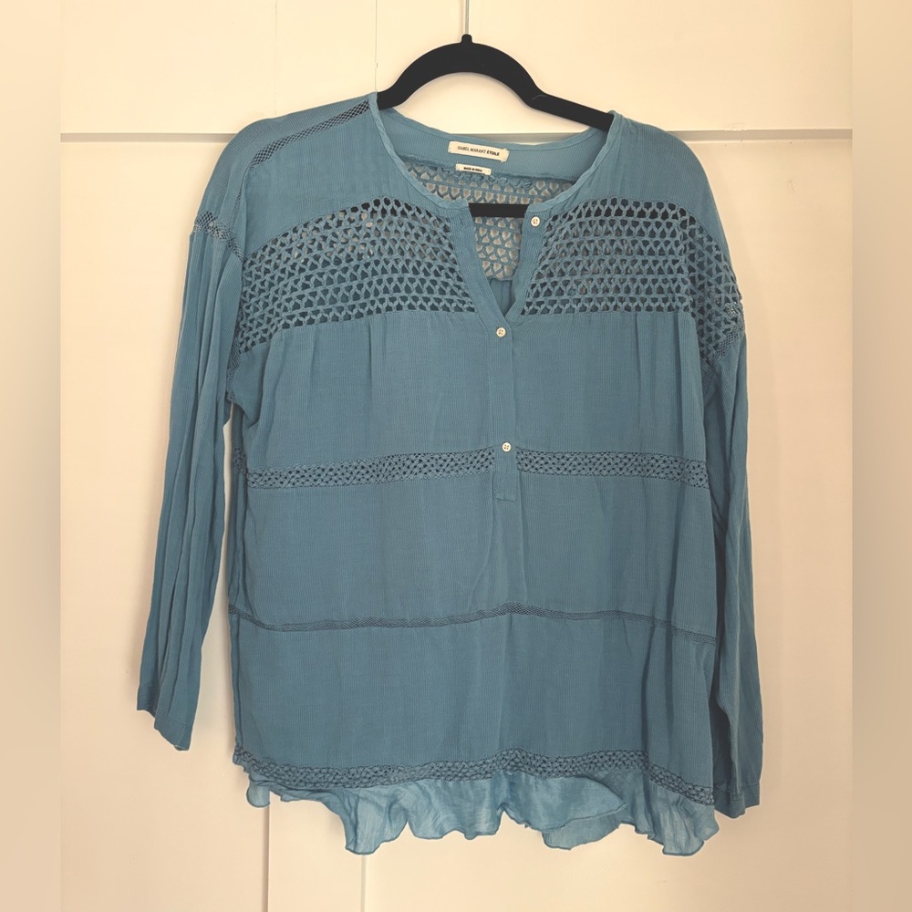 Isabel Marant Light Blue Crochet Blouse